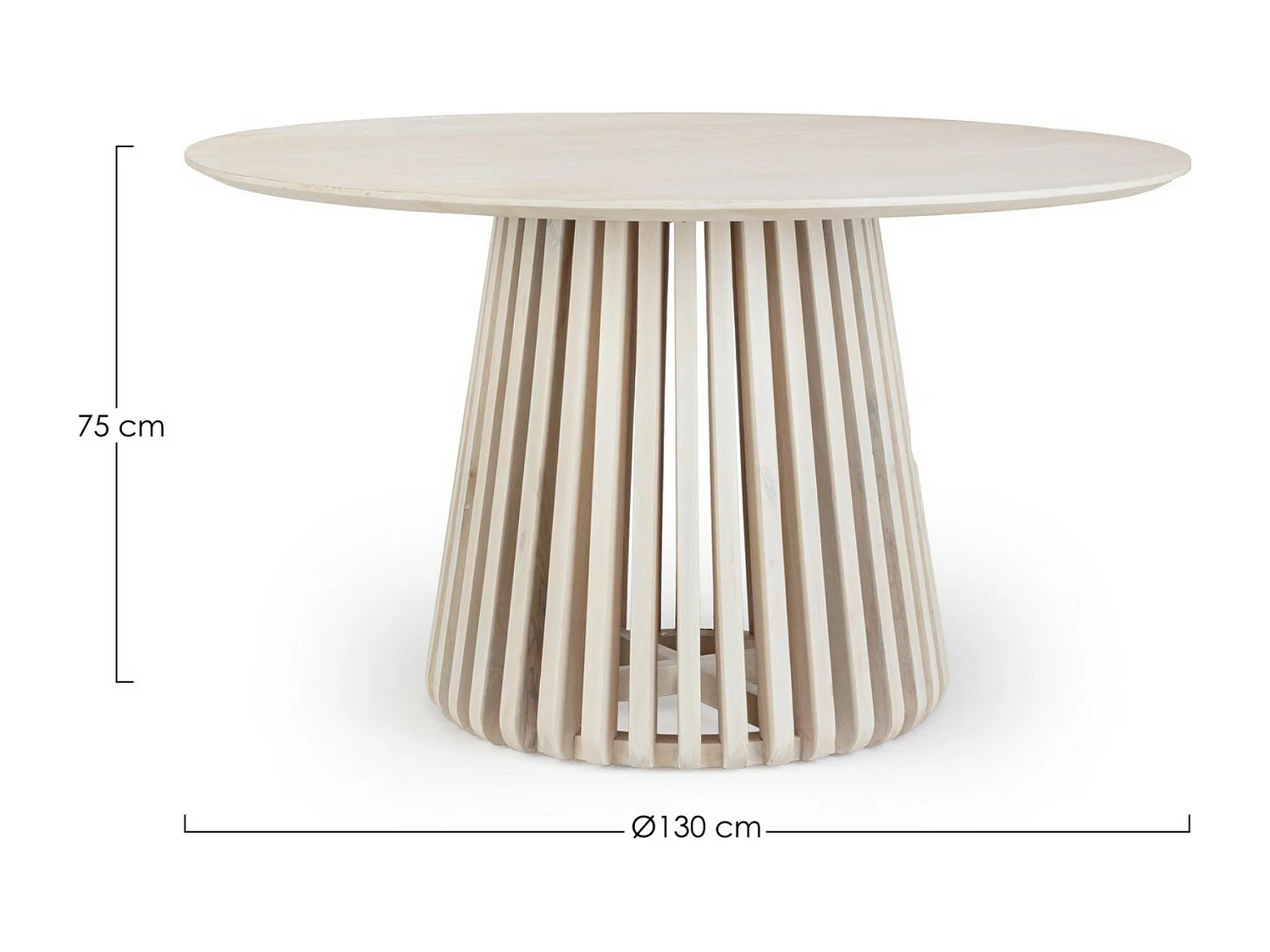 Table ronde en bois ZILA Ø130cm-Naturel