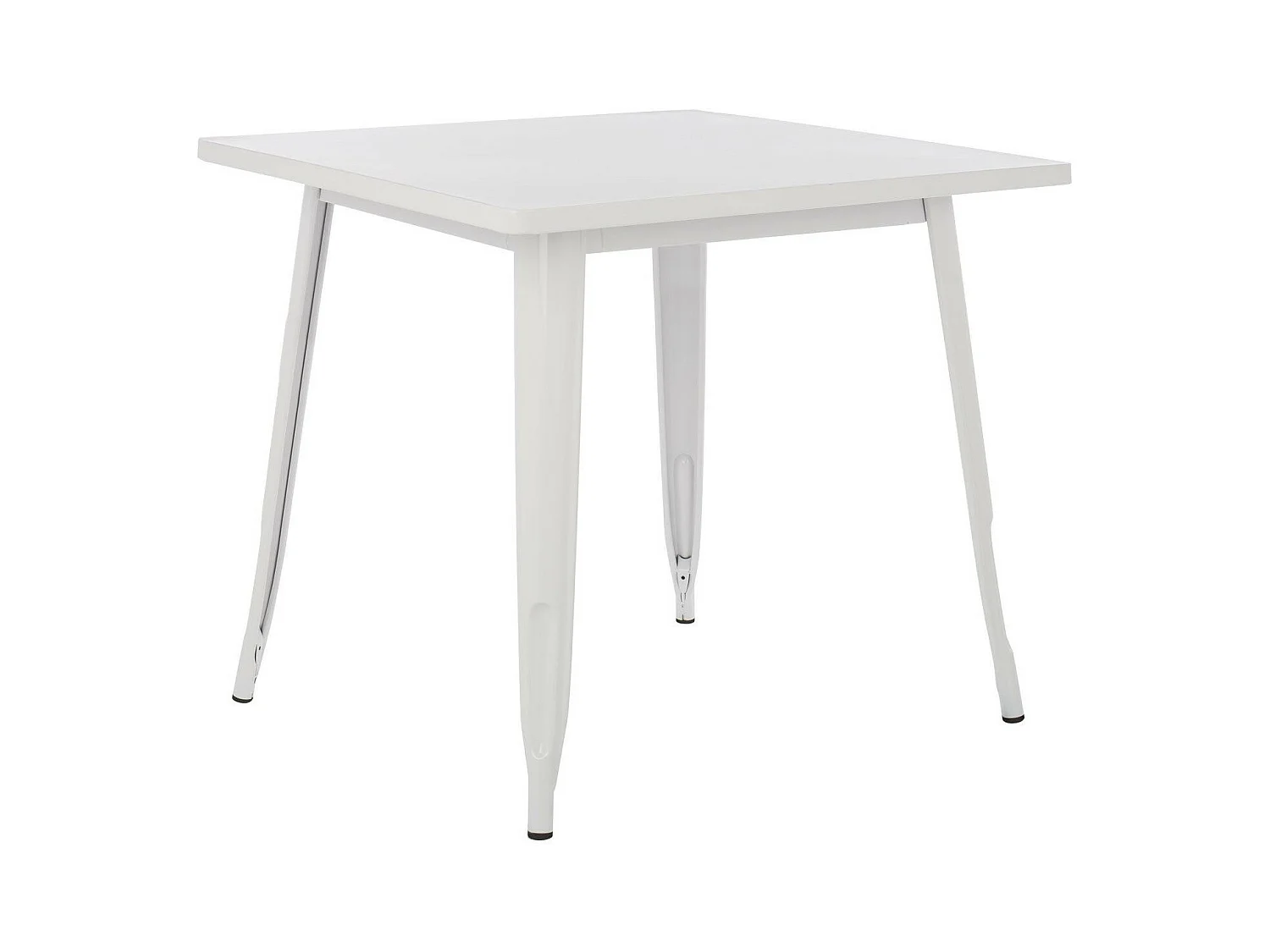 Table carrée acier blanc Kontoir 80x80