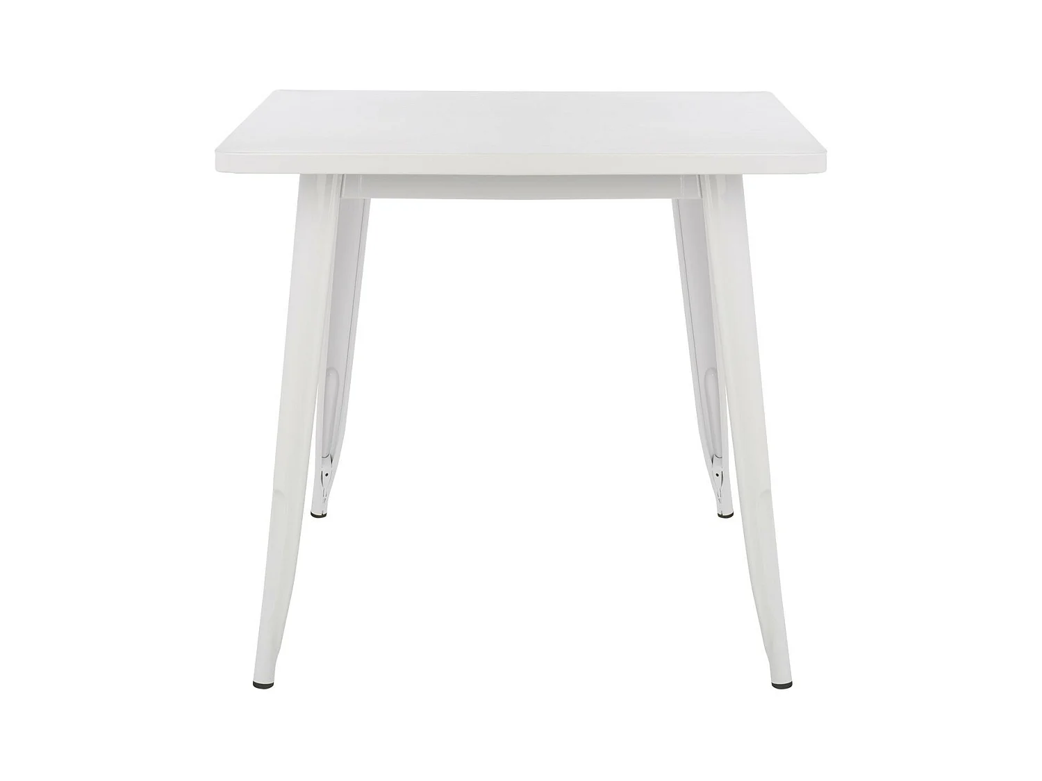 Table carrée acier blanc Kontoir 80x80