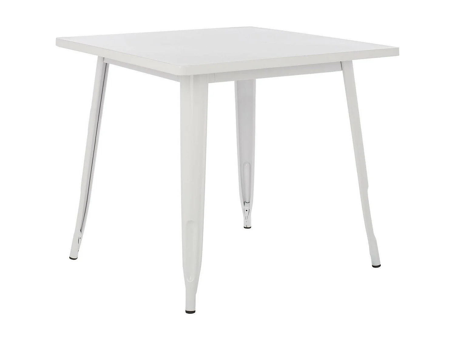 Table carrée acier blanc Kontoir 80x80