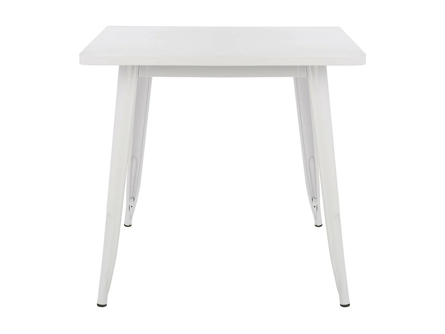 Table carrée acier blanc Kontoir 80x80