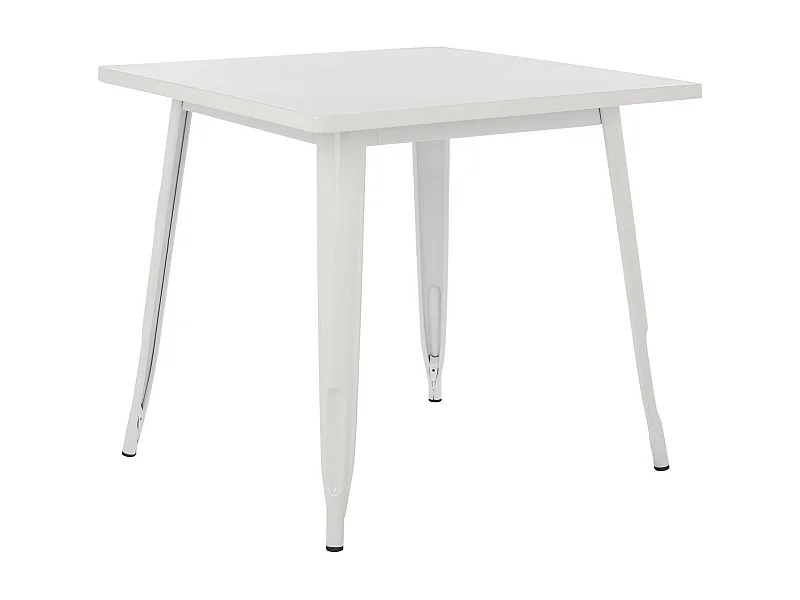 Table carrée acier blanc Kontoir 80x80
