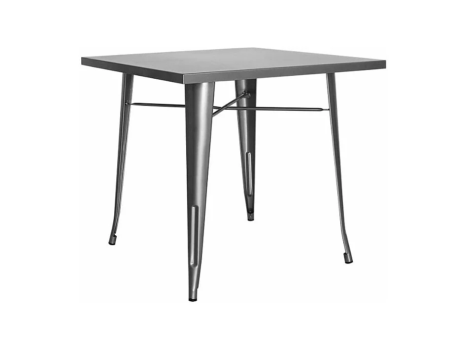 Table carrée acier argenté Kontoir 80x80