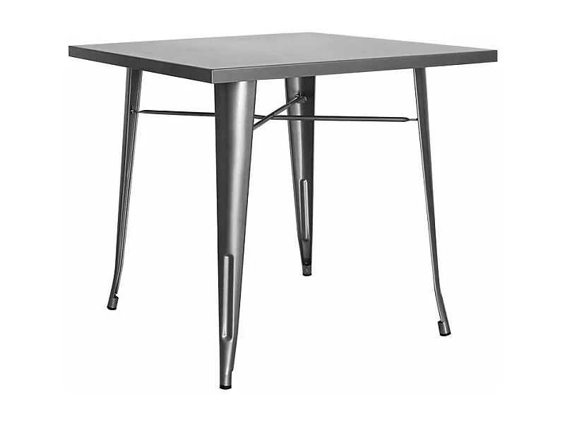 Table carrée acier argenté Kontoir 80x80