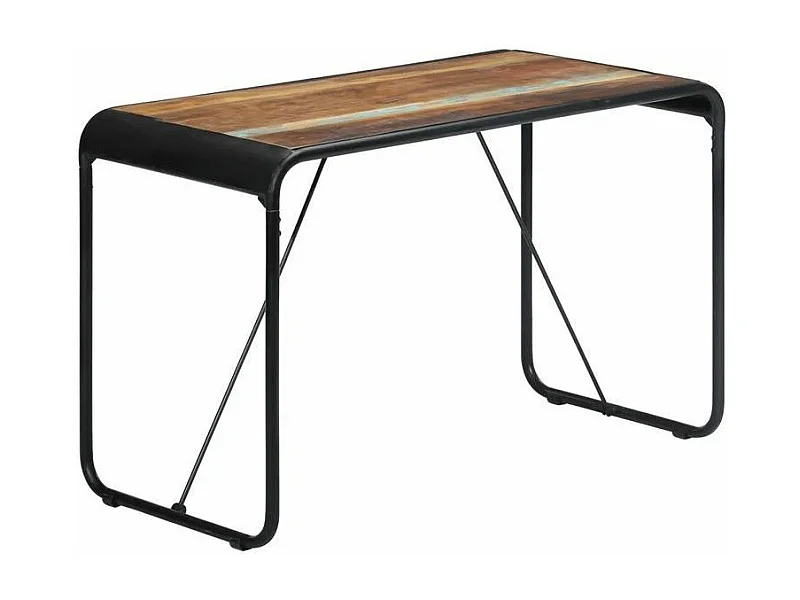 Table bois de récupération et pieds métal noir Reej 118cm