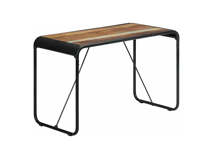 Table bois de récupération et pieds métal noir Reej 118cm