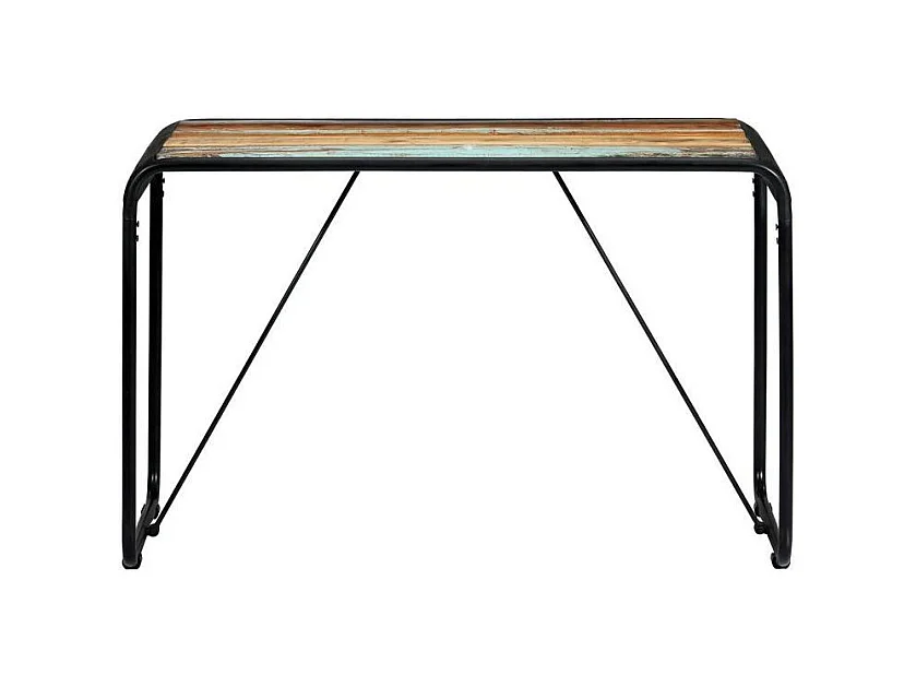 Table bois de récupération et pieds métal noir Reej 118cm