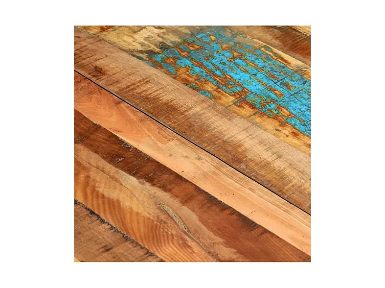 Table bois de récupération et pieds métal noir Reej 118cm