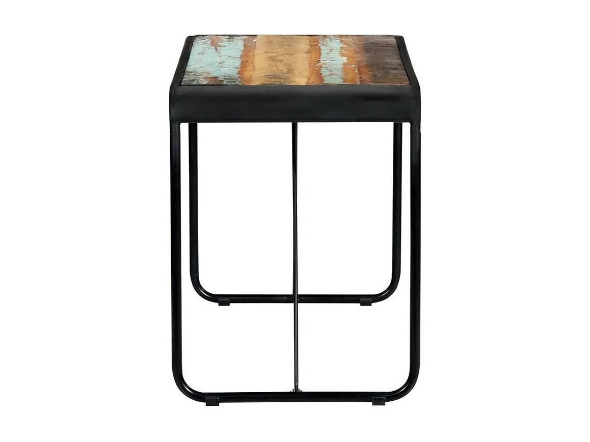 Table bois de récupération et pieds métal noir Reej 118cm