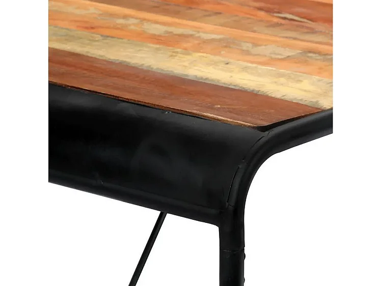 Table bois de récupération et pieds métal noir Reej 118cm
