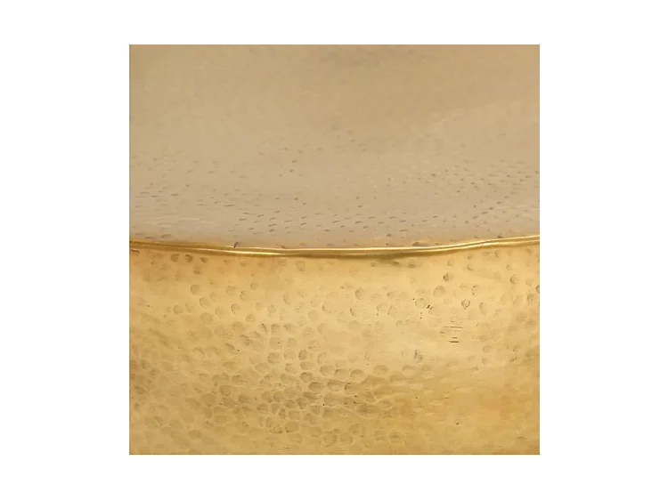 Table basse ronde métal martelé doré Sym D 70cm