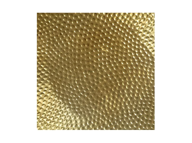 Table basse ronde métal martelé doré Sym D 70cm