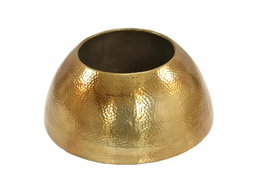 Table basse ronde métal martelé doré Sym D 70cm