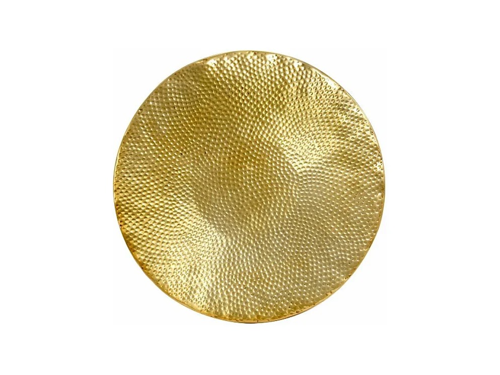 Table basse ronde métal martelé doré Sym D 70cm
