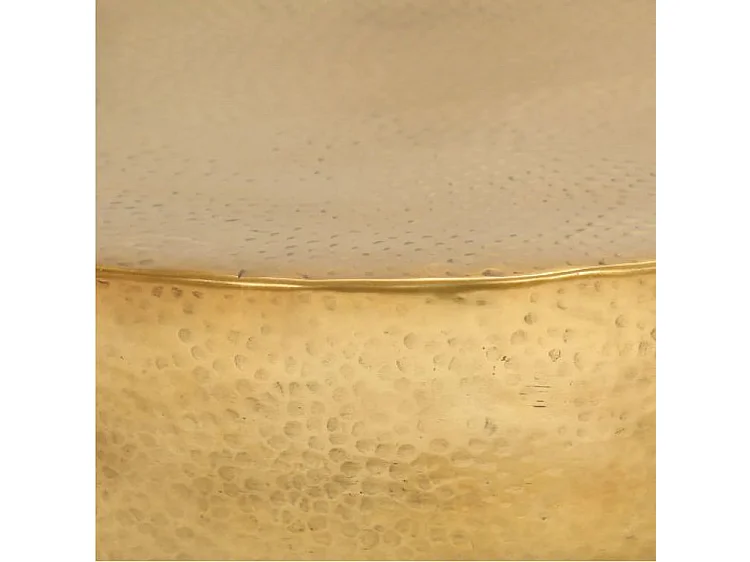 Table basse ronde métal martelé doré Sym D 70cm