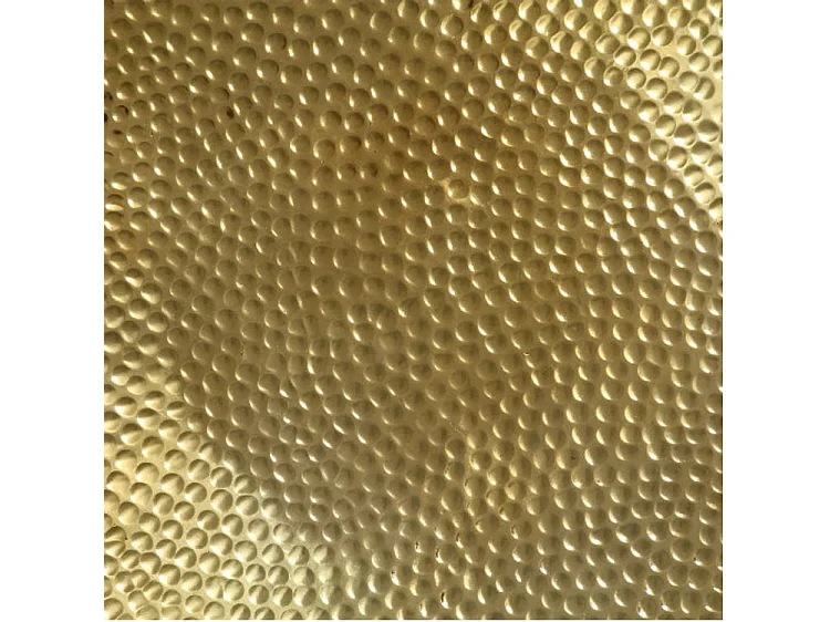 Table basse ronde métal martelé doré Sym D 70cm