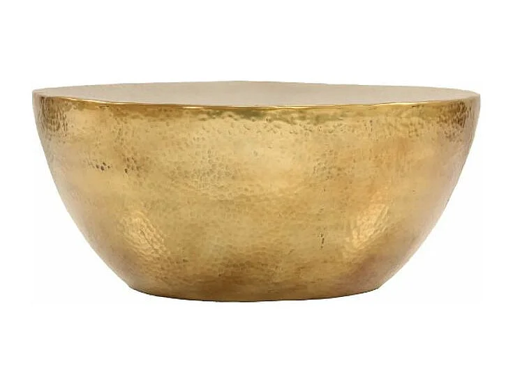 Table basse ronde métal martelé doré Sym D 70cm