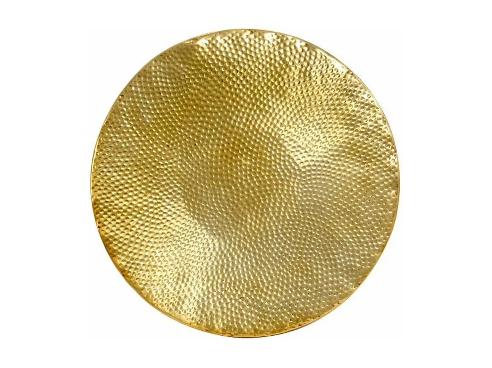 Table basse ronde métal martelé doré Sym D 70cm