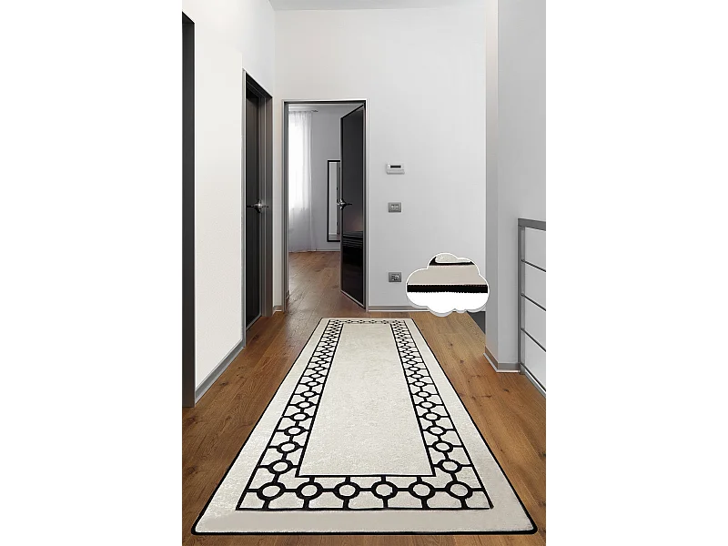 Tapete Bague Ecru 80x200 cm para Corredor e Hall