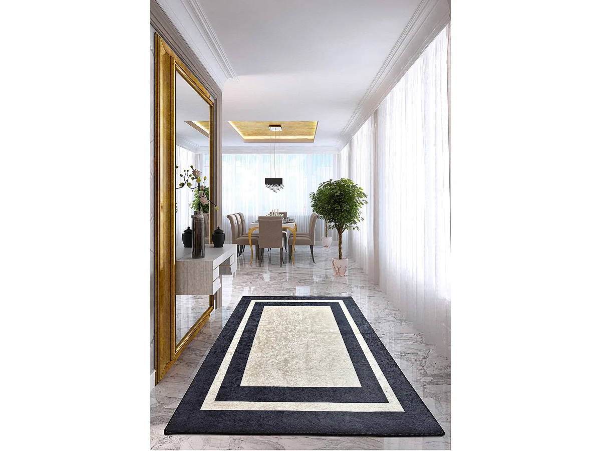 Tapete Black Frame Multicolorido 80x200 cm - Estilo e Conforto para seu Espaço