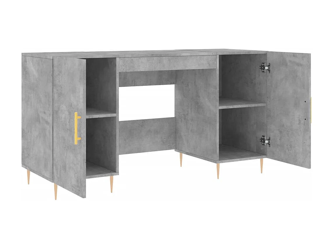 Bureau gris béton 140x50x75 bois d'ingénierie