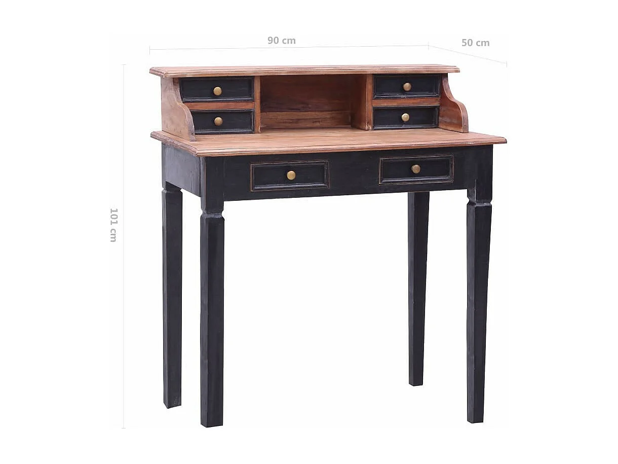 Bureau avec tiroirs 90x50x101 Bois de récupération solide 2