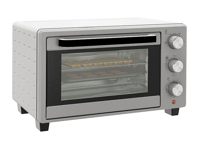 Horno de sobremesa Alec Homcom 1400W 21L 3 modos + temporizador gris 46 cm