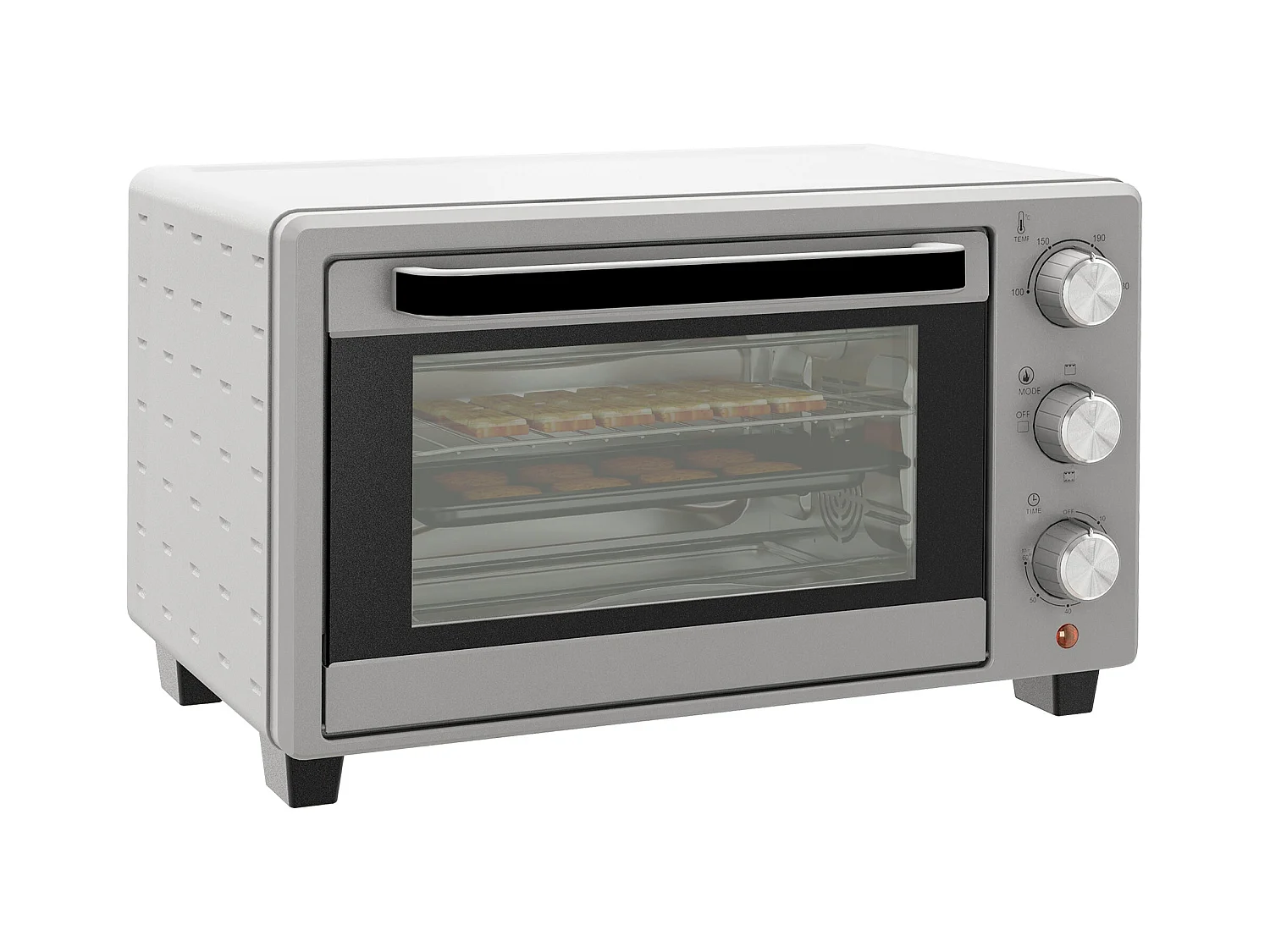 Horno de sobremesa Alec Homcom 1400W 21L 3 modos + temporizador gris 46 cm