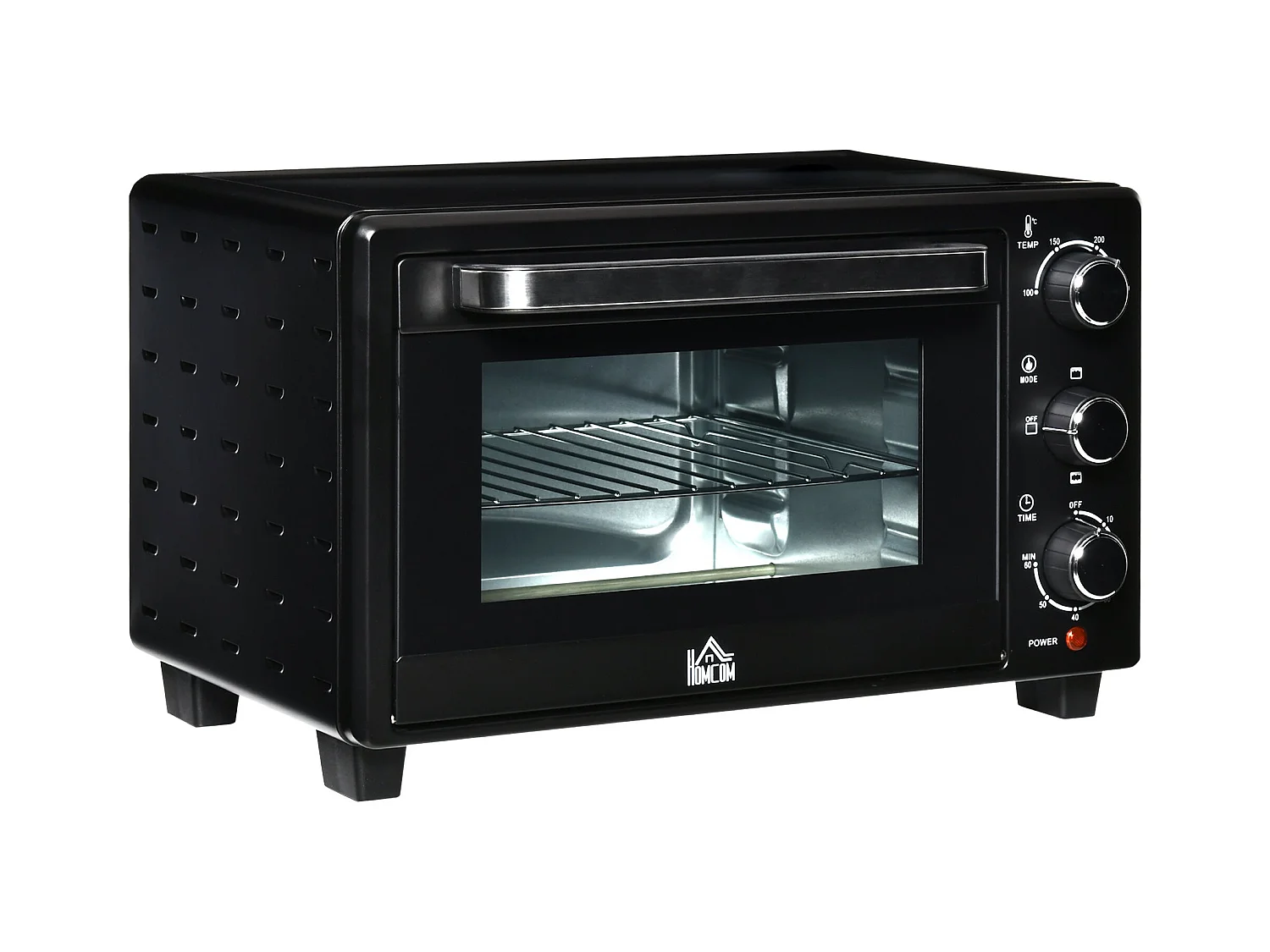Horno de sobremesa Alec Homcom 1400W 21L 3 modos + temporizador negro 46 cm
