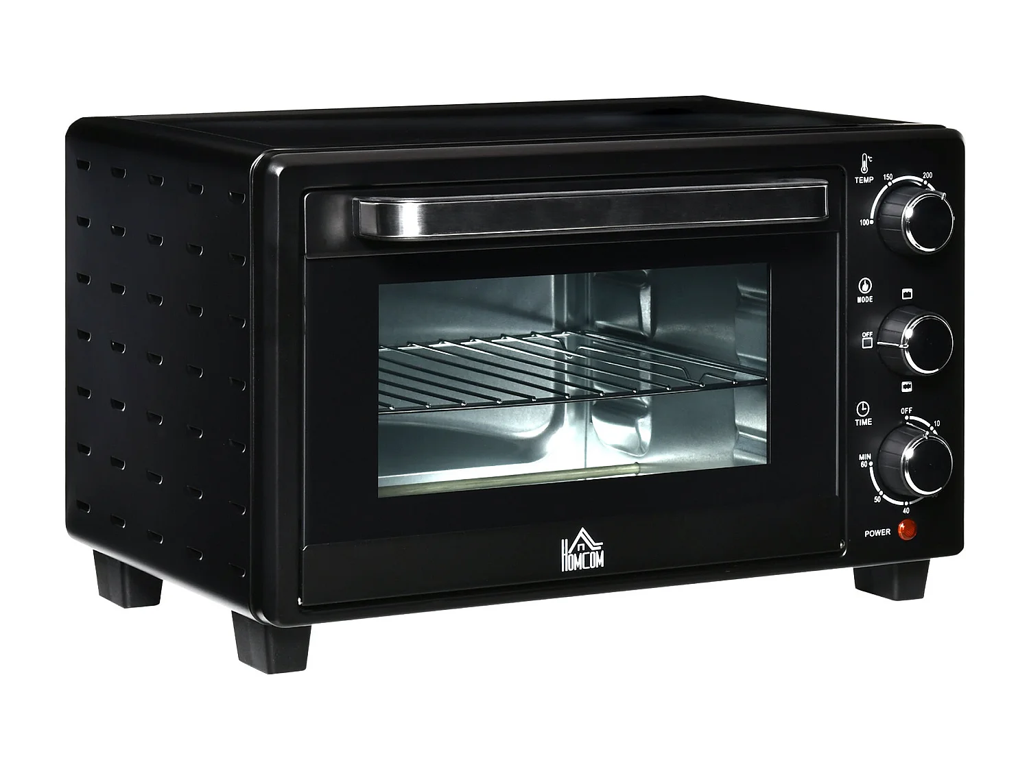 Horno de sobremesa Alec Homcom 1400W 21L 3 modos + temporizador negro 46 cm