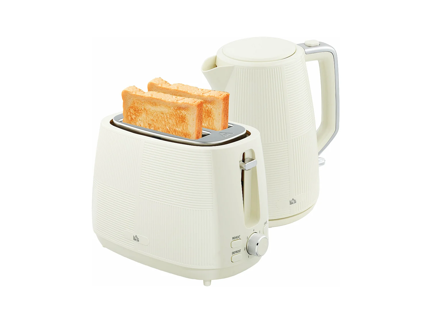 Set hervidor + tostador Homcom 2200W 1,7L 2 rebanadas crema