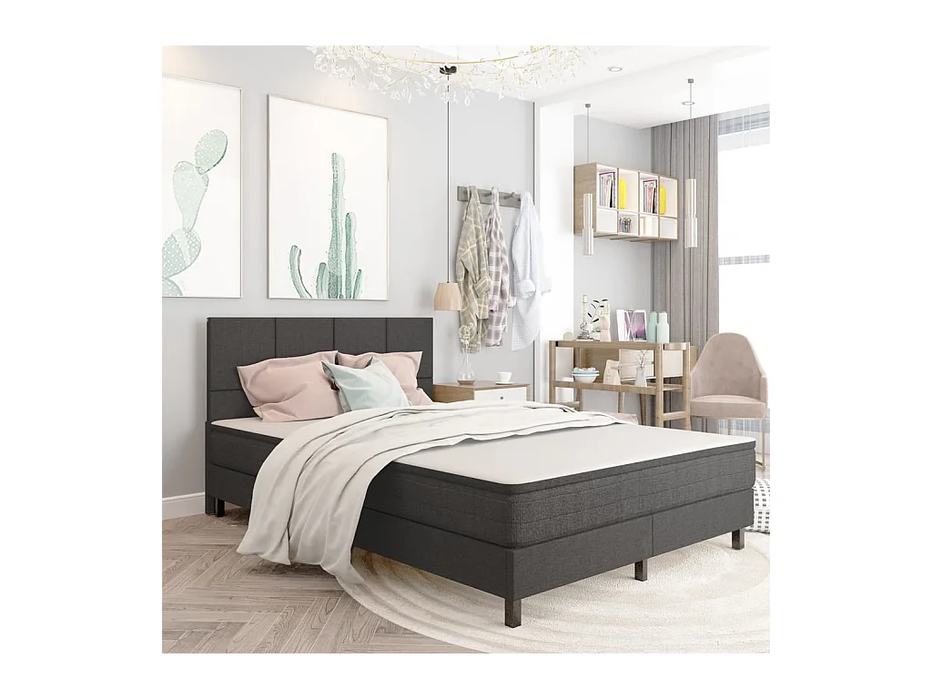 Tête de lit Gris foncé Tissu 160x200 2