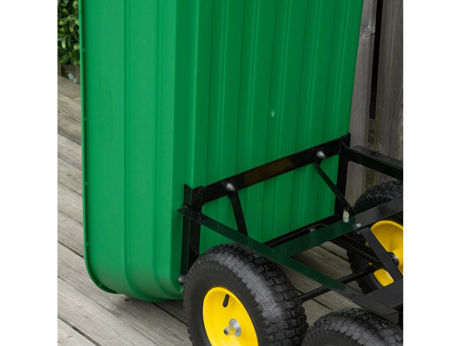 Carrinho de Jardim Inclinável 125L com Guiador Ajustável e Pneus Duráveis - Ideal para Jardinagem e Transporte de Cargas Pesadas