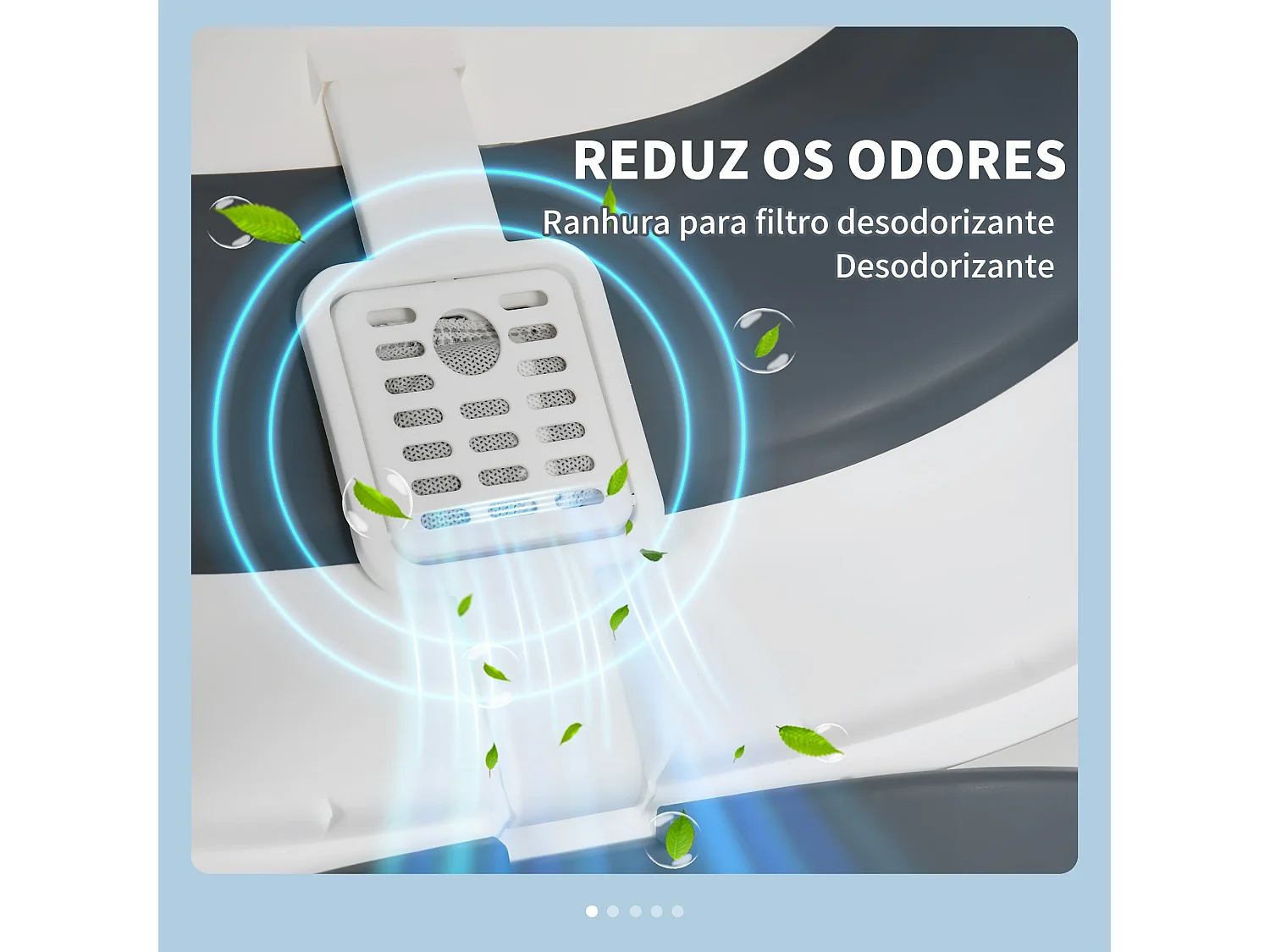 Caixa de Areia Dobrável PawHut para Gatos com Pá e Design Fechado - 52x41x38 cm em Branco e Cinza