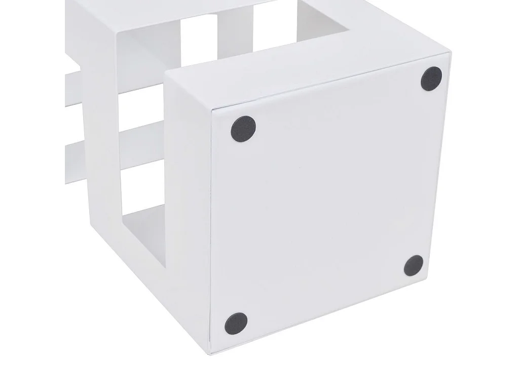 Blanc Carré Porte-parapluie Stockage pour cannes bâtons Acier 48,5cm