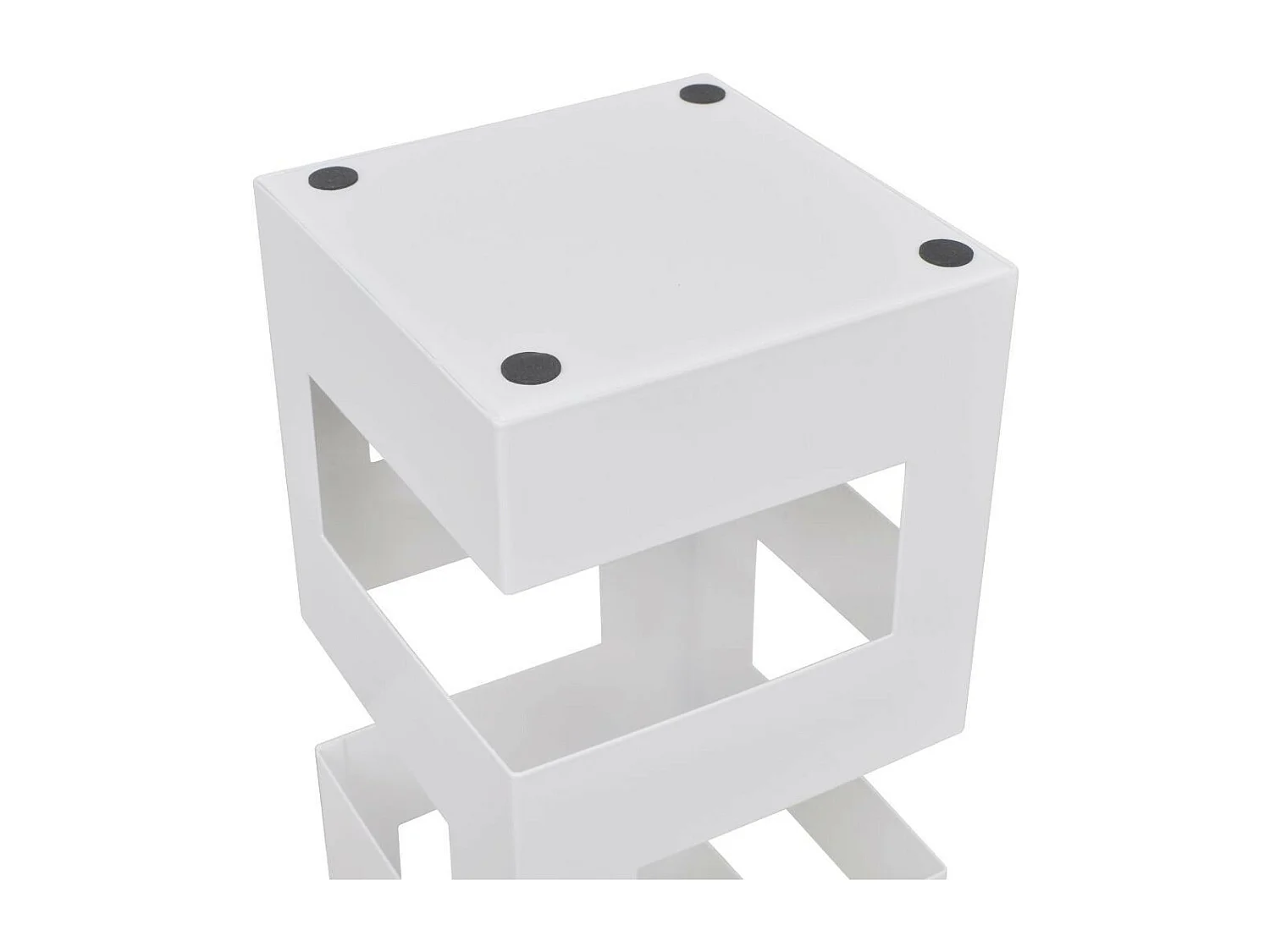 Blanc Carré Porte-parapluie Stockage pour cannes bâtons Acier 48,5cm