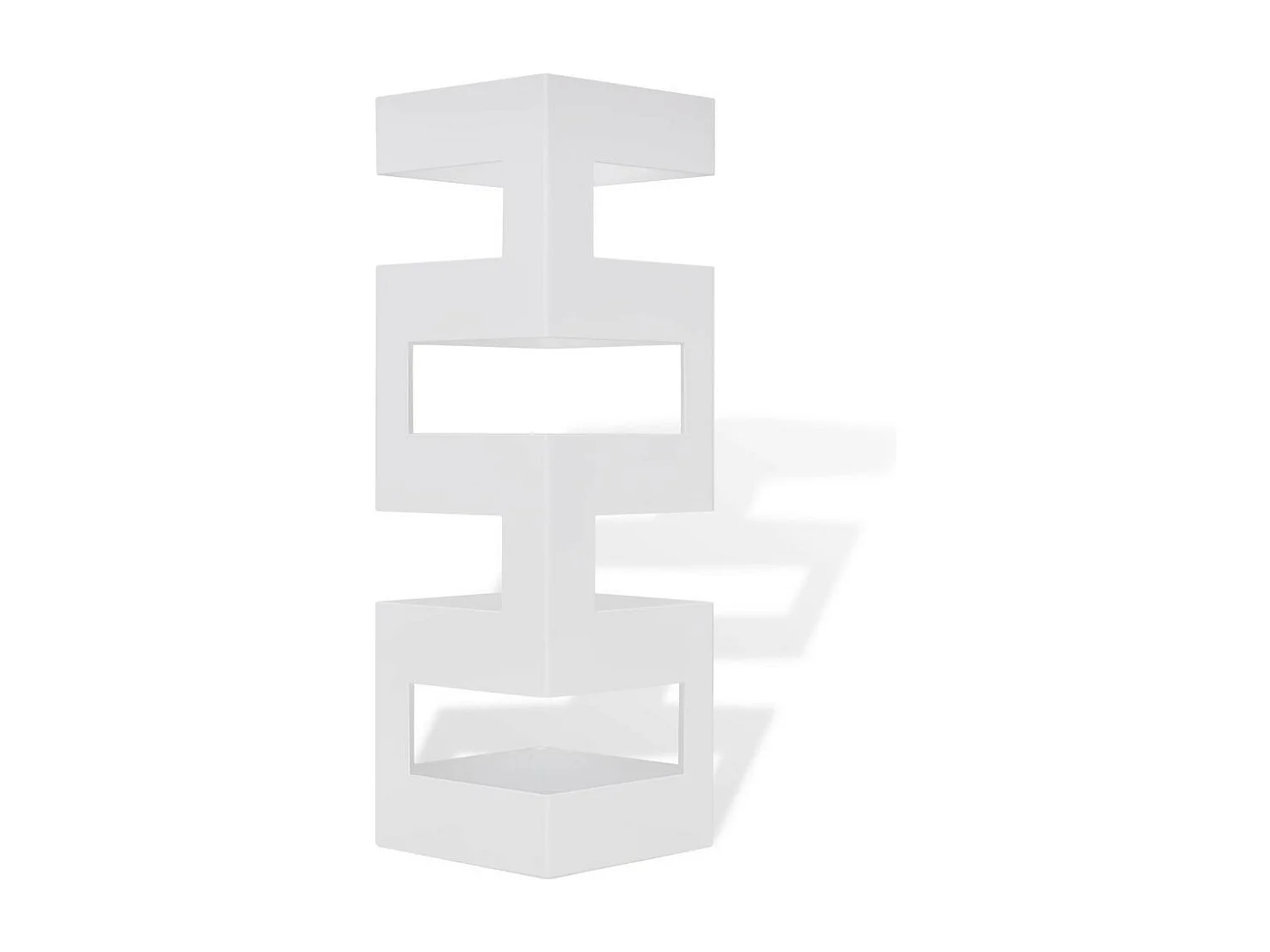Blanc Carré Porte-parapluie Stockage pour cannes bâtons Acier 48,5cm
