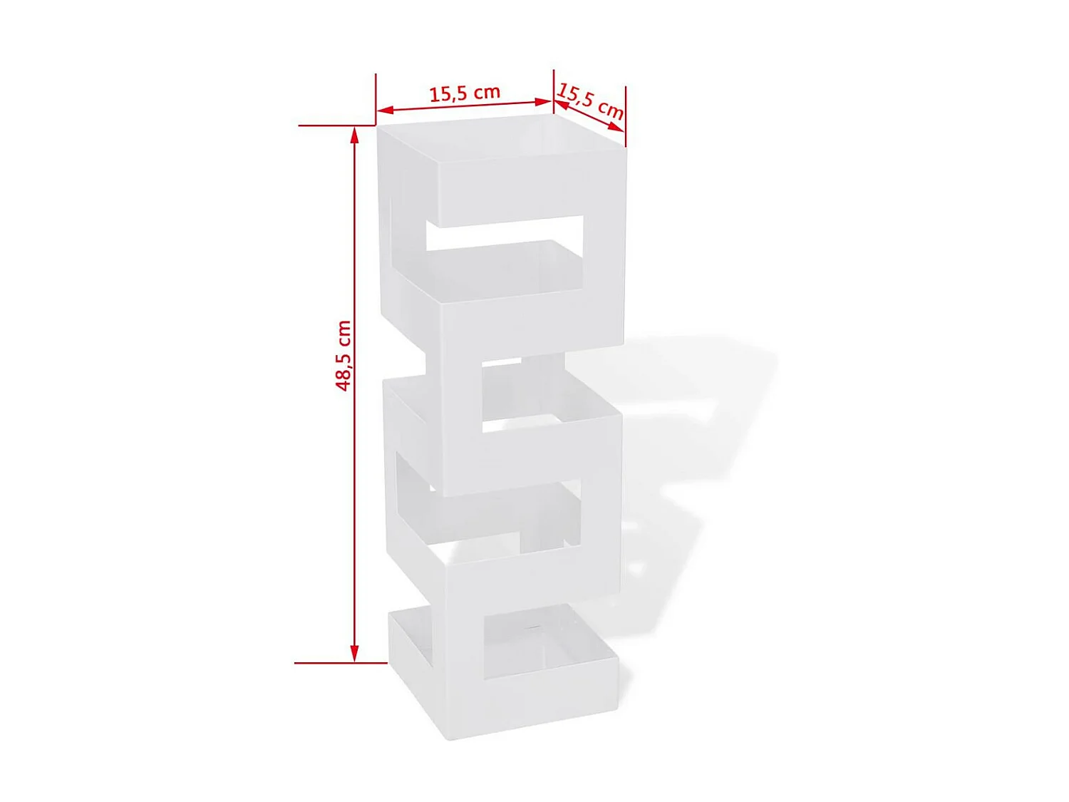 Blanc Carré Porte-parapluie Stockage pour cannes bâtons Acier 48,5cm