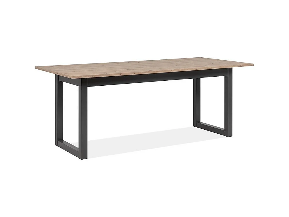 Table à manger extensible décor chêne et anthracite L200/240 cm - DENVER