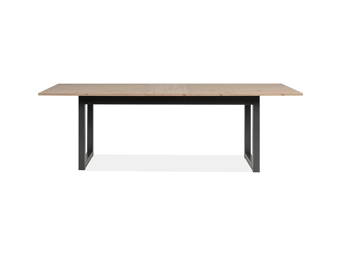 Table à manger extensible décor chêne et anthracite L200/240 cm - DENVER