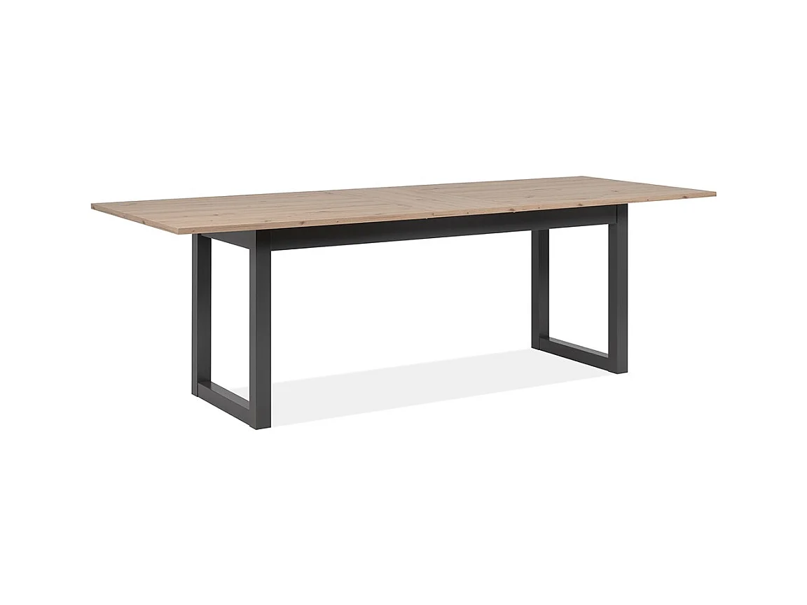 Table à manger extensible décor chêne et anthracite L200/240 cm - DENVER