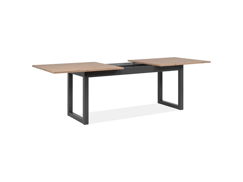 Table à manger extensible décor chêne et anthracite L200/240 cm - DENVER
