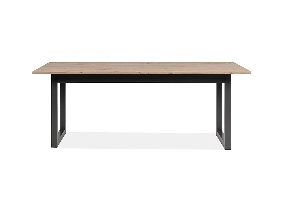 Tavolo da pranzo allungabile in rovere artigianale e antracite L200-240 cm - DENVER