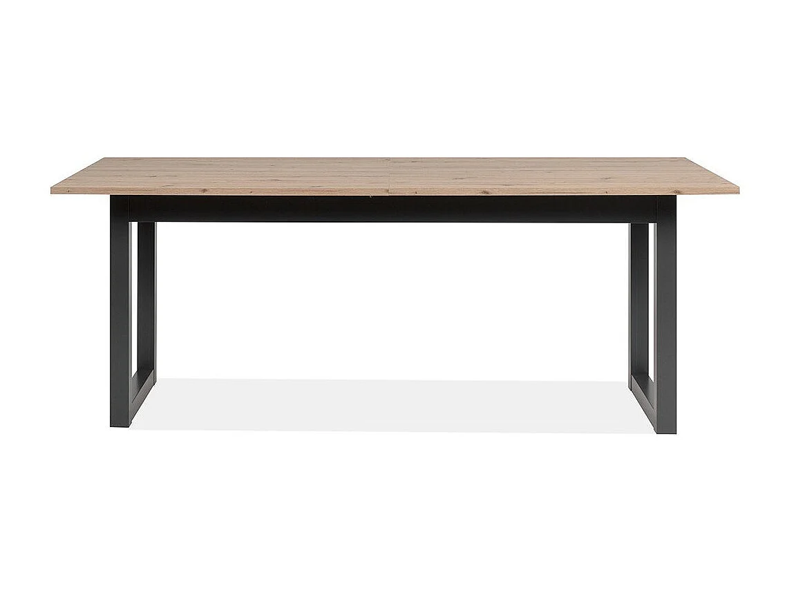 Tavolo da pranzo allungabile in rovere artigianale e antracite L200-240 cm - DENVER