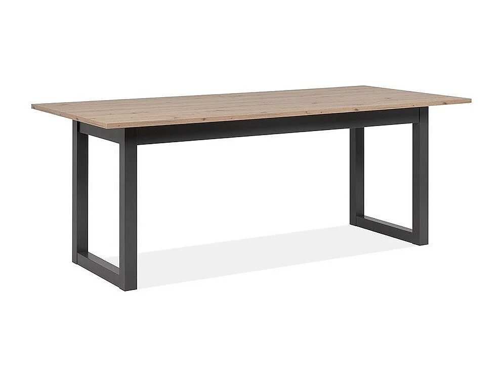 Tavolo da pranzo allungabile in rovere artigianale e antracite L200-240 cm - DENVER