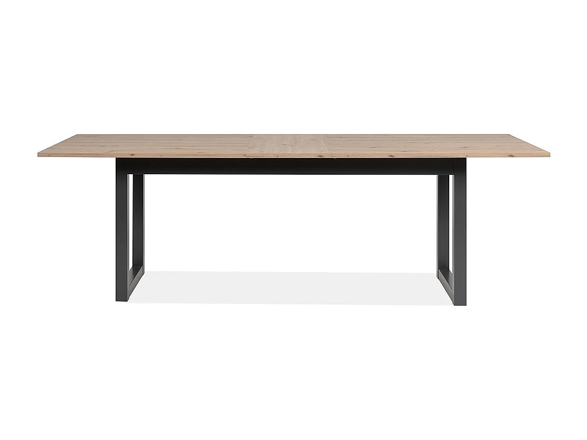 Tavolo da pranzo allungabile in rovere artigianale e antracite L200-240 cm - DENVER
