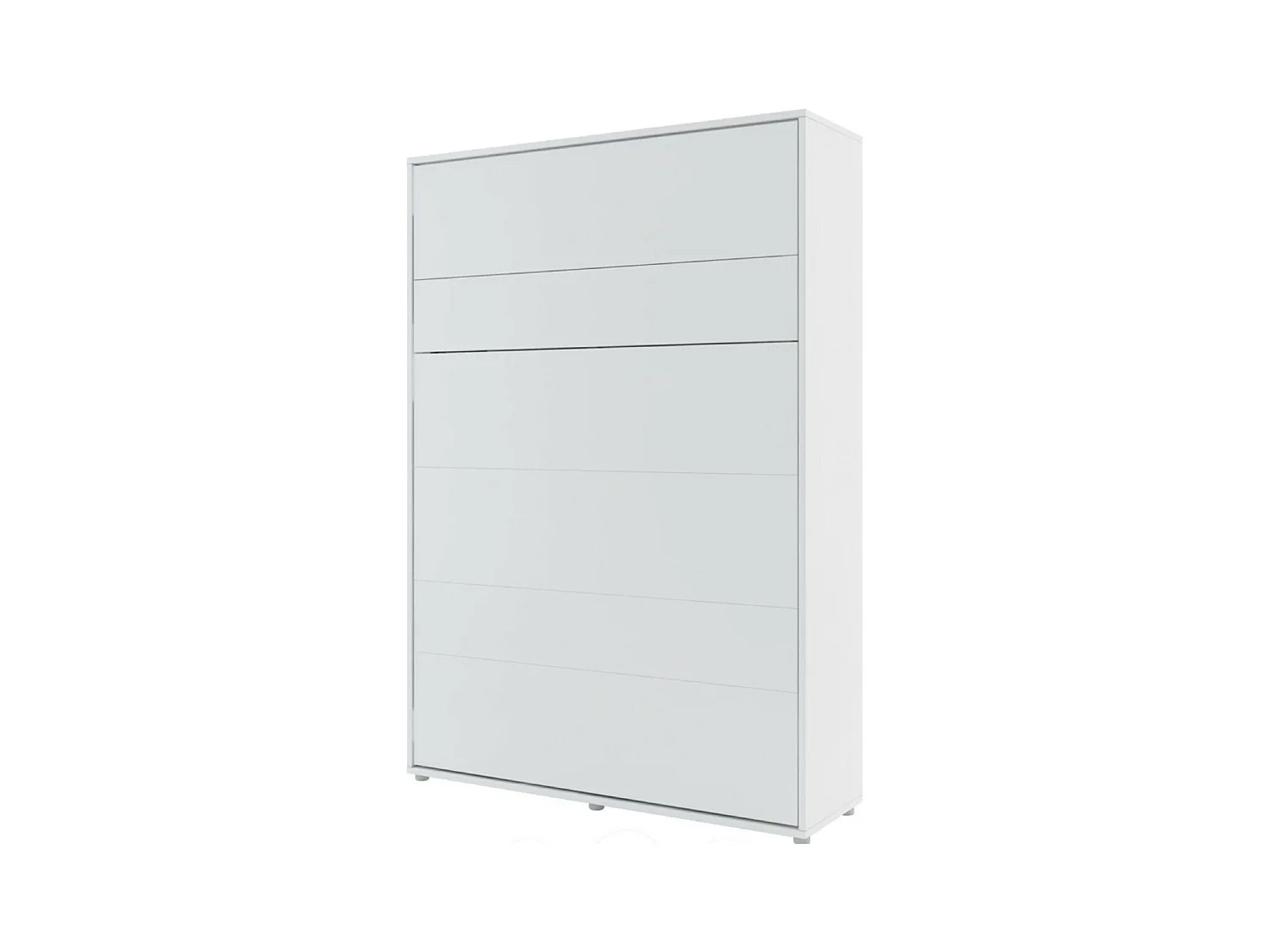 Lit escamotable vertical avec étagères blanc mat Noby 140x200-Avec Led et 2 veilleuses