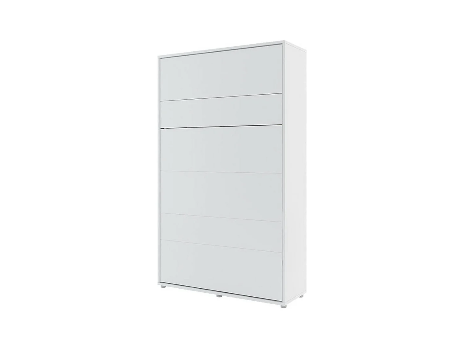 Lit escamotable vertical avec étagères blanc mat Noby 90x200-Avec matelas