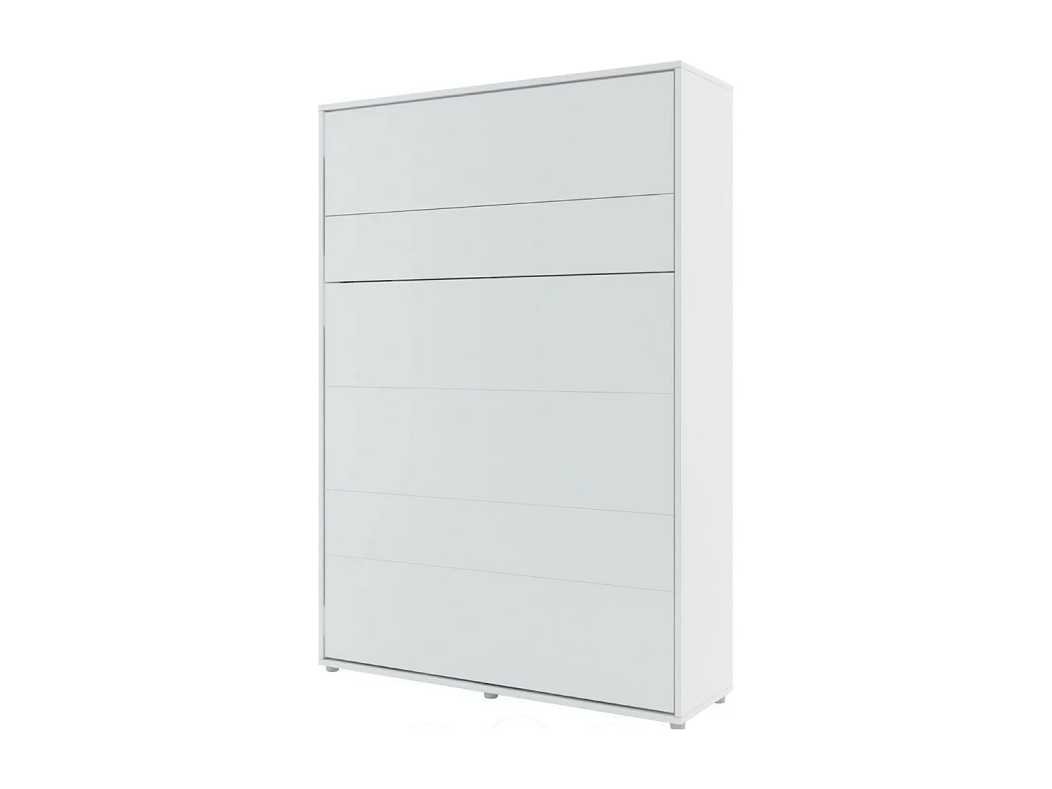Lit escamotable vertical avec étagères blanc mat Noby 120x200-Avec Led sans veilleuses