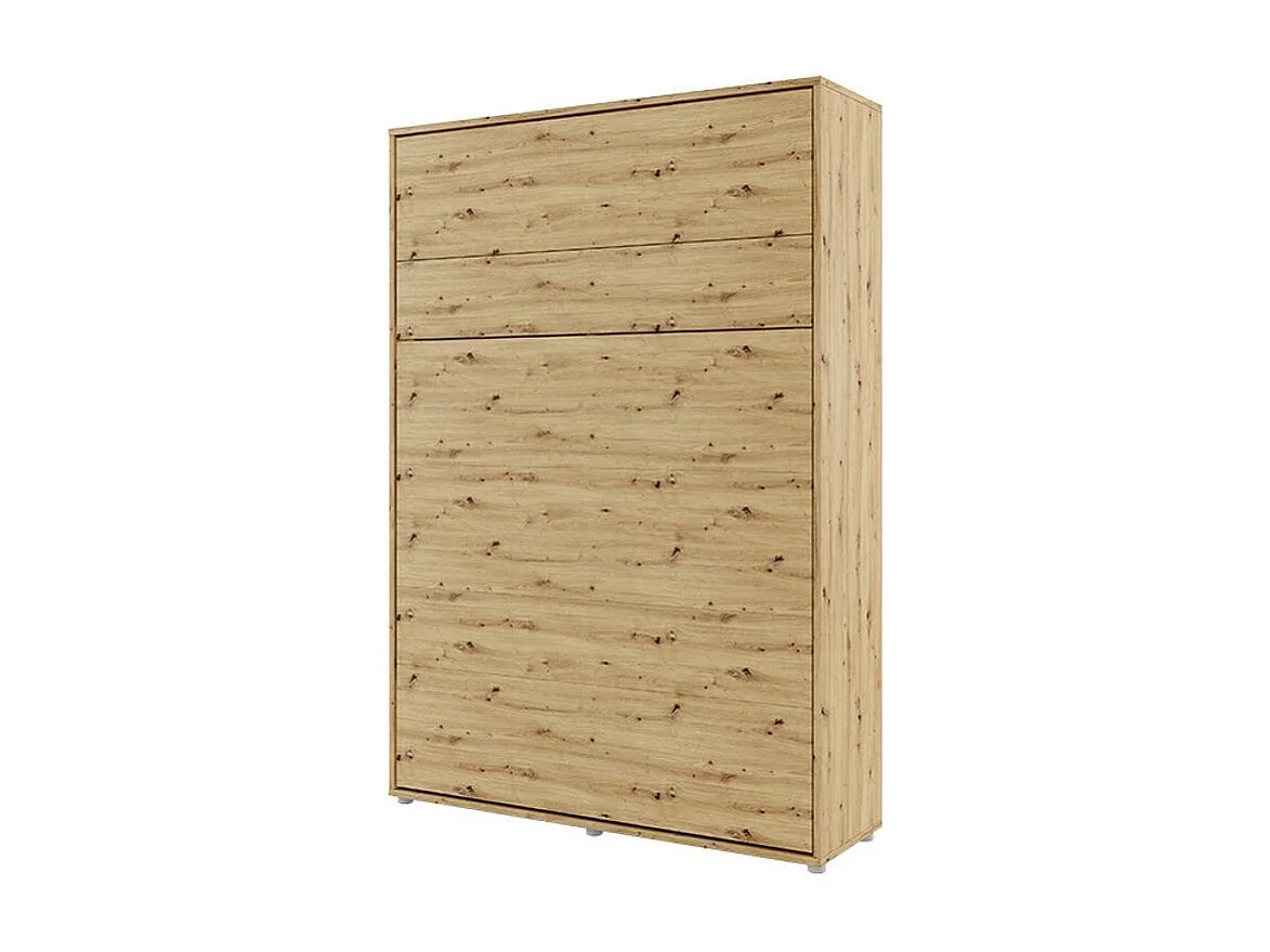 Lit escamotable vertical avec étagères chêne artisan Noby 160x200-Avec matelas